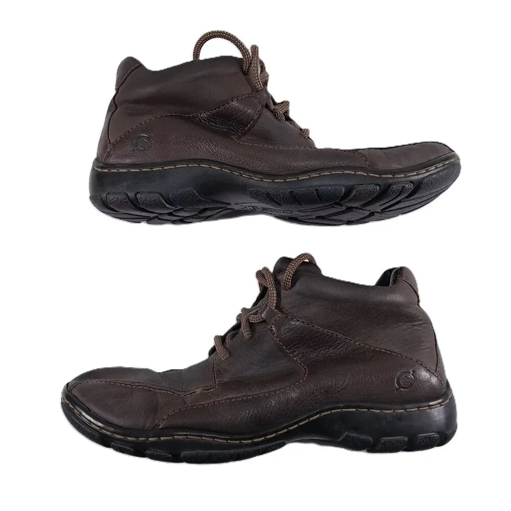 Born Ankle Boots Men US 8, EU 41 Brown Leather Casual Lace Up Chukka